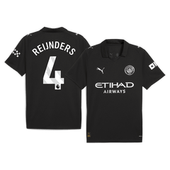 REIJNDERS #4 Manchester City Away Soccer Jersey 2025/26 Black