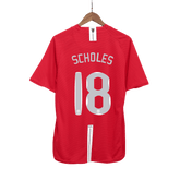 Manchester United SCHOLES #18 Home Soccer Jersey Retro 2007/08 - UCL Final