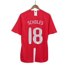 Manchester United SCHOLES #18 Heim-Fußballtrikot Retro 2007/08 – UCL-Finale