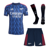 Arsenal Away Soccer Jersey Kit(Jersey+Shorts+Socks) 2025/26 Blue