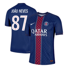 JOÃO NEVES #87 Authentic PSG Home Soccer Jersey 2025/26 Navy