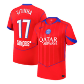 VITINHA #17 PSG Third Away Soccer Jersey 2025/26 Red