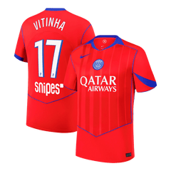 VITINHA #17 PSG Third Away Soccer Jersey 2025/26 Red