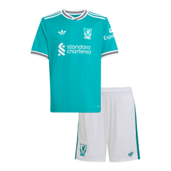 Kid's Liverpool Third Kit(Jersey+Shorts) 25/26 Green