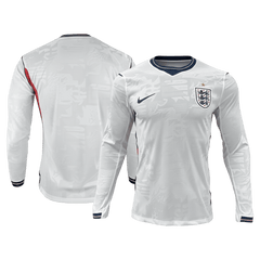 Player Version England Home Long Sleeve Soccer Jersey World Cup 2026 White