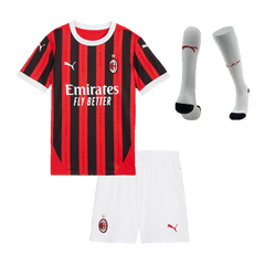 Maillot domicile AC Milan 2024/25 pour enfant (maillot, short, chaussettes)