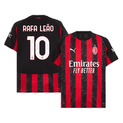 RAFA LEÃO #10 AC Mailand Heimtrikot 2025/26, Rot und Schwarz