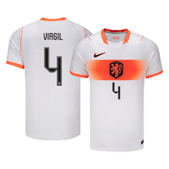 VIRGIL #4 Netherlands Away Soccer Jersey World Cup 2026 White