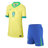Brazil Home Jersey Kit Copa America 2024 Kids(Jersey+Shorts)