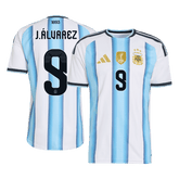 J.ÁLVAREZ #9 Player Version Argentina Home Soccer Jersey World Cup 2026 Blue&White