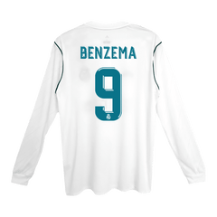 Maillot de football rétro domicile BENZEMA #9 du Real Madrid 2017/18 - Manches longues