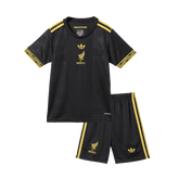 Kid's Mexico Third Away Soccer Jersey Kit(Jersey+Shorts) 2025 Black - Gold Cup