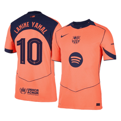 LAMINE YAMAL #10 Authentic Barcelona Third Away Soccer Jersey 25/26 Orange- UCL
