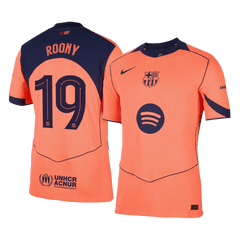 ROONY #19 Authentic Barcelona Third Away Soccer Jersey 25/26 Orange- UCL