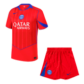 PSG Third Away Soccer Jersey Kit(Jersey+Shorts) 2025/26 Red