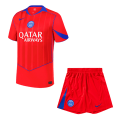 PSG Third Away Soccer Jersey Kit(Jersey+Shorts) 2025/26 Red