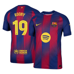 ROONY #19 Authentic Barcelona Home Soccer Jersey 2025/26 Red&Blue - UCL
