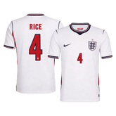 RICE #4 England Home Soccer Jersey World Cup 2026 White