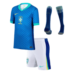Brazil Away Jersey Kit Copa America 2024 Kids(Jersey+Shorts+Socks)