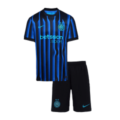 Kid's Inter Milan Home Soccer Jersey Kit(Jersey+Shorts) 2025/26 Blue&Black