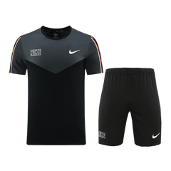 Maillot d'équipe personnalisable NK-ND03 (maillot + short) noir et gris
