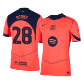 ROONY #28 Authentic Barcelona Third Away Soccer Jersey 25/26 Orange