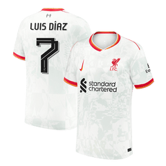 Maillot de football extérieur Liverpool Luis Diaz n° 7 2024/25 - Édition UCL