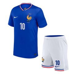 France MBAPPE #10 Home Jersey Kit EURO 2024 Kids(Jersey+Shorts)