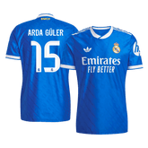 ARDA GÜLER #15 Authentic Real Madrid Third Away Soccer Jersey 2025/26 Blue