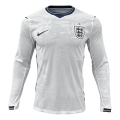 Player Version England Home Long Sleeve Soccer Jersey World Cup 2026 White
