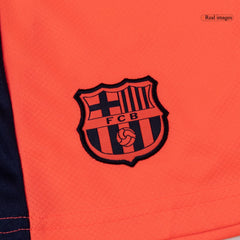 Kid's Barcelona Third Away Soccer Jersey Kit(Jersey+Shorts+Socks) 25/26 Orange