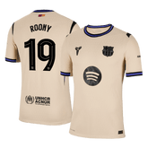 ROONY #19 Authentic Barcelona Away Soccer Jersey 2025/26 Yellow - UCL