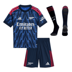 Kid's Arsenal Away Soccer Jersey Kit(Jersey+Shorts+Socks) 2025/26 Blue
