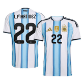 L.MARTÍNEZ #22 Argentina Home Soccer Jersey World Cup 2026 Blue&White