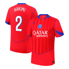 HAKIMI #2 Authentic PSG Third Soccer Jersey 25/26 Red