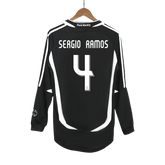 Real Madrid SERGIO RAMOS #4 Long Sleeve Away Soccer Jersey Retro 2006/07
