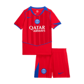 Kid's PSG Third Soccer Jersey Kit(Jersey+Shorts) 25/26 Red