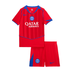 Kid's PSG Third Soccer Jersey Kit(Jersey+Shorts) 25/26 Red