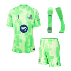 Barcelona Third Away Soccer Jersey Kit 2024/25 (Jersey+Shorts+Socks) - (Spotify Logo Without Text)