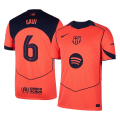 GAVI #6 Barcelona Third Away Soccer Jersey 2025/26 Orange- UCL