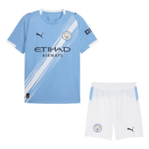 Manchester City Home Soccer Jersey Kit(Jersey+Shorts) 2025/26 Blue