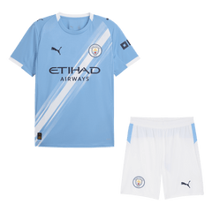 Manchester City Home Soccer Jersey Kit(Jersey+Shorts) 2025/26 Blue