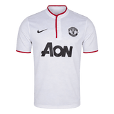 Men Retro Fan Version 13/14 Manchester United Away Soccer Jersey White