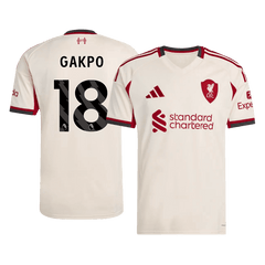 GAKPO #18 Liverpool Away Soccer Jersey 25/26 White