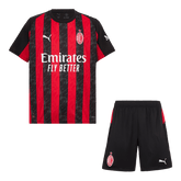AC Milan Home Soccer Jersey Kit(Jersey+Shorts) 2025/26 Red&Black