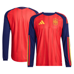 Player Version Spain Home Long Sleeve Soccer Jersey World Cup 2026 Red