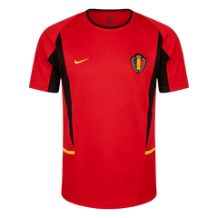Men Retro Fan Version Belgium Home Soccer Jersey World Cup 2002 Red