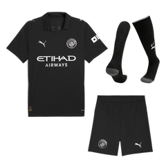 Manchester City Away Soccer Jersey Kit(Jersey+Shorts+Socks) 2025/26 Black