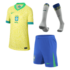 Brazil Home Jersey Kit Copa America 2024 Kids(Jersey+Shorts+Socks)