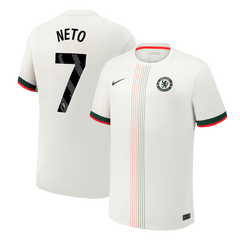 NETO #7 Chelsea Away Soccer Jersey 2025/26 White